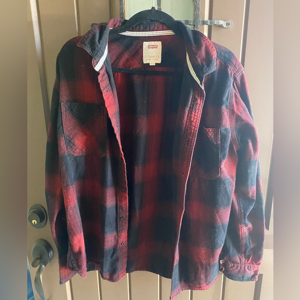 Levi's Red and Black Flannel Shirt